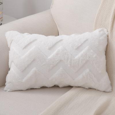 China Beautiful Style Anti-Static Double Sided Velvet Soft Pillowcover Sofa Pillowcase Cushion Cover Pure White PV Washable for sale