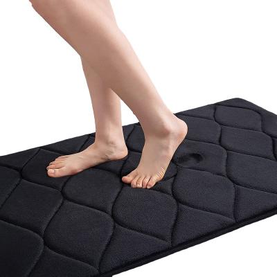 China Washable Custom Made Bathroom Hotel Shower Bath Mat, Bathroom Mat Non-Slip Soft Flannel Memory Foam Mat Home Carpet for sale