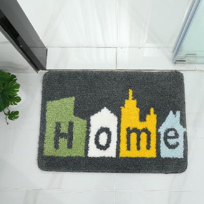 China Water Absorption Pattern Bathroom Cushion Washable Non-slip Custom Water Washes Bedroom Door Mat for sale