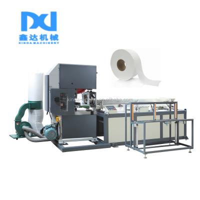 China automatic band saw tissue roll toilet paper cutting machine, napkin paper roll saw cutting SP400 SP400 for sale