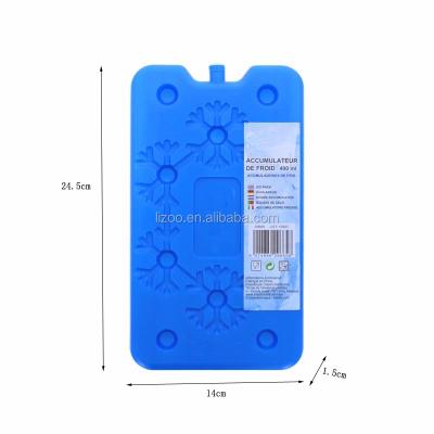 China Reusable Camping Travel Slim Brick Panel Gel Ice Pack Insulated Cooler Block 400ml Cooler Blue for sale