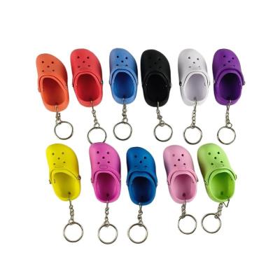 China Lovely 3D Mini Eva Croc OEM Key Chain Foam Hole Sandal Slipper Beach Plastic Shoe Wholesale for sale