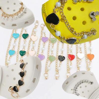 China Custom Croc Diamond Clog Charm Wholesale Chain Charms New Product Shoe Decoration Accessories Suitable For Croc Chain Charm for sale