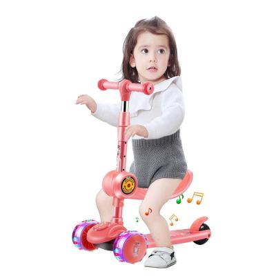 China Steel 3 Wheel Children's Music Scooter Boy Girl Height Balance Shock-absorbin Children Adjustable Balance Bike For 2 Years Old for sale