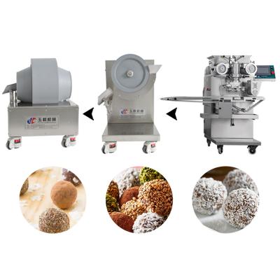 China food & Automatic Beverage Factory Yucheng Machinery Date Ball Machine Energy Bites Encrusting Production Line for sale