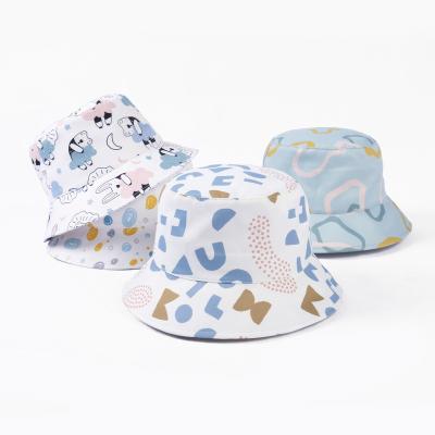 China Comfortable High Quality Embroidery Cartoon Fisherman Cotton Designer Logo Baby Children Kids Bucket Hats Custom Volume for sale