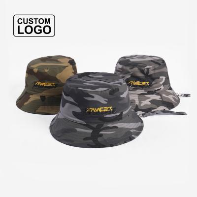 China Designer High Quality Fashion Women's Luxury Camouflage Camo Thong Bucket Hats Comfy With Embroidery Custom Logo for sale