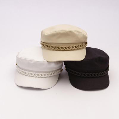 China Vintage COMMON Wholesale Simple Cotton Flat Top Army Hat Female Military Hat for sale