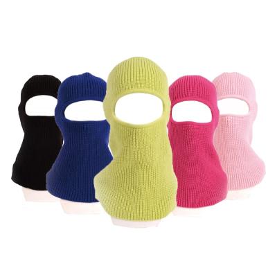 China One Hole Embroidery Ski Mask Custom Logo Motorcycle COMMON Pink Knit Balaclava Hat for sale