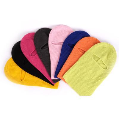 China JOINT Motorcycle One Hole Embroidery Knit Beanie Hat Face Pink Ski Mask Balaclava for sale