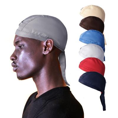 China Fashion Breathable Wholesale Men Adults Polyester Casual Hat Black Durag Embroidery for sale