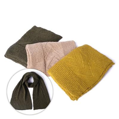 China Warm& Cozy Comfortable Acrylic Color Casual Winter Knitted Scarves For Stylish Women for sale