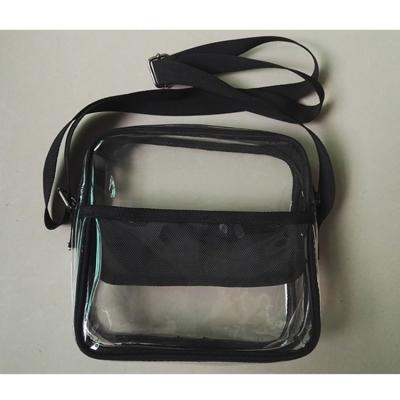 China Waterproof Flexible 0.6mm Thick PVC Clear Cross - Body Makeup Cosmetic Bag With Transparent for sale