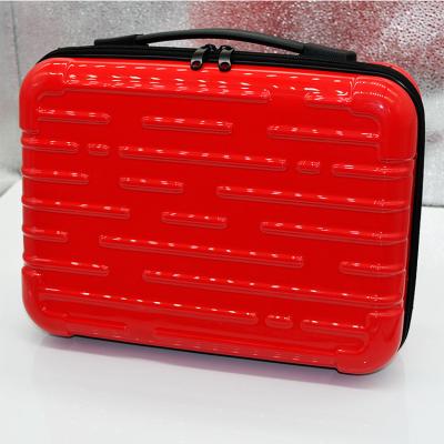 China ABS 10inch Hard PC Breathable Lightweight Waterproof Red Slim Makeup Hard Shell Case For Cosmetic for sale