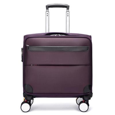 China Fashionable Oxford Cloth 18 Inch Wheel Universal Business Travel Cabin Trolley Luggage For Men for sale