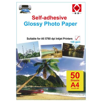 China self-adhesive glossy paper A4*20 sheets/50 sheets A3/A4/A6/5R/4R/3R of photo 135g for sale