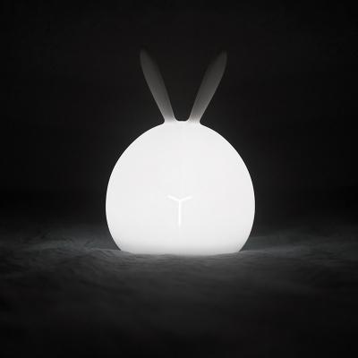 China Minimalist Bunny Shape Small Colorful Night Light In Soft Silicone Material For Kids Like for sale