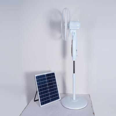 China Aluminum+ABS 16 Inch Rack Solar DC Fan Solar Powered AC DC Rechargeable With Panel And LED Light for sale