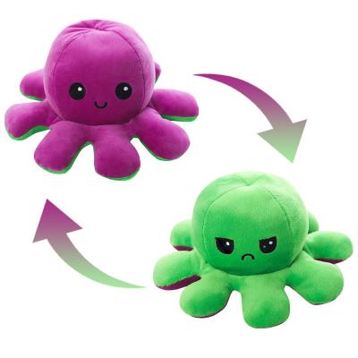 China Factory Wholesale Colorful Fashionable Cute Plush Reversible Octopus Stuffed Animal Toys for sale