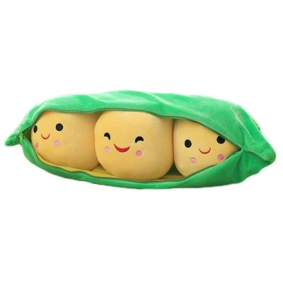 China Wholesale High Quality Creative Gift Stuffed Toy Retractable Green Pea Pod Plush Toy Plant Dolls Rest Toys for sale