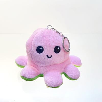 China I89 Hot Selling Double Sided Stuffed Plush Toy Key Chain Of Shape Cute Soft And Comfortable Happy Sad Face Octopus for sale