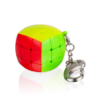 China Gifts/best selling colorful magic cube key chain on promotion/educational education reduce pressure for adult and children Toy Keychain for sale