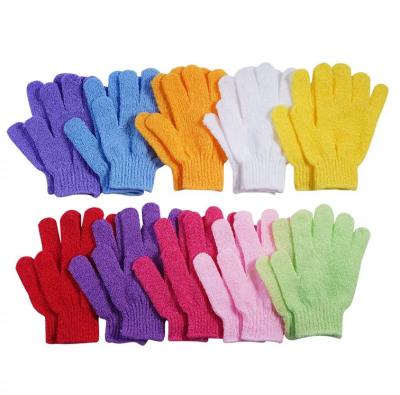 China EXFOLIATE Colorful Bath Mitt Natural Nylon Plant Fiber Skin Remover Dead Scrubber Massage Mitts for sale