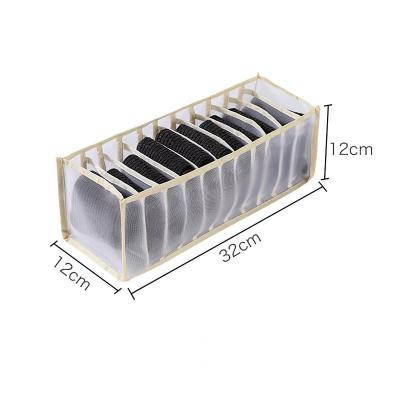 China Multifunctional Drawer Folding Storage Box Cabinet Mesh Cube Space Saving Underwear Bra Socks Storage Bag for sale