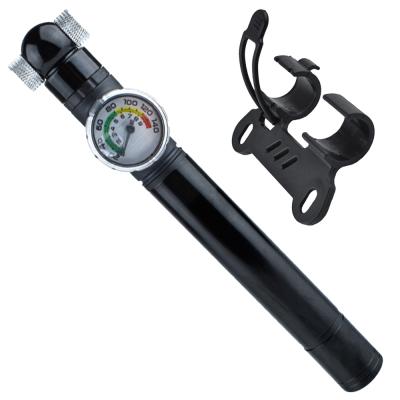 China Manufacturer Wholesale Portable Mini Aluminum/Alloy CNC Machined Mountain Bike Repair Factory Mini Bicycle Pump With Gauge for sale