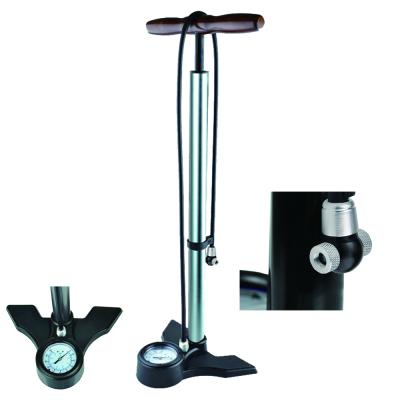 China Factory Wholesale Aluminum/Alloy 150PSI Bicycle Floor Pump Cycle Pump With Gauge for sale