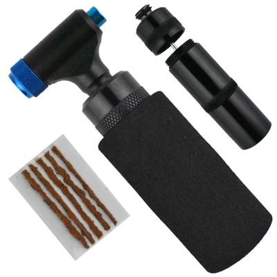 China Multifunctional Recycling Accessories Bike Tire Repair Tools Puncture Patch Bicycle Kit CO2 Pump 2 in 1 VVT-2C for sale