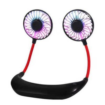 China Portable Hand Electric Neck Fan Mini Small Exhaust Personal Neck Free Hung Motion Fan 2020 Summer for sale