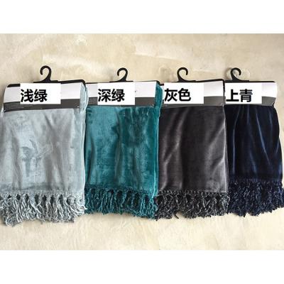 China Home Decor Tassel Throw Chenille Fringe TV Soft Fleece Sofa Fleece Sofa Covering Tassel Throw for sale