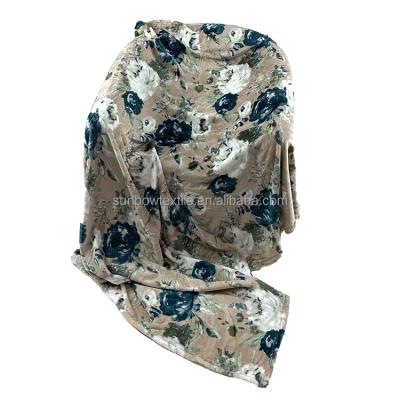 China Nondisposable Flower Summer Spring Floral Print Flannel Polyester Knit Running Blanket for sale