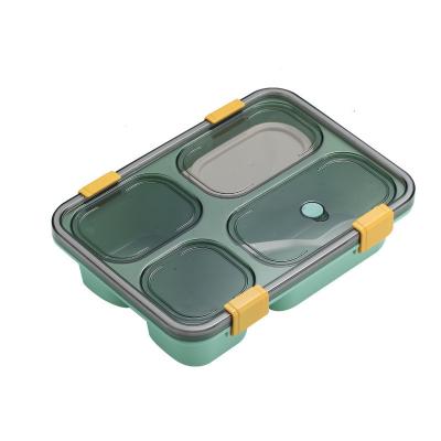 China Portable Four-compartment Food Bowl Children's Lunch Box Portable Lunch Box Children's Plastic Microwave Oven for sale