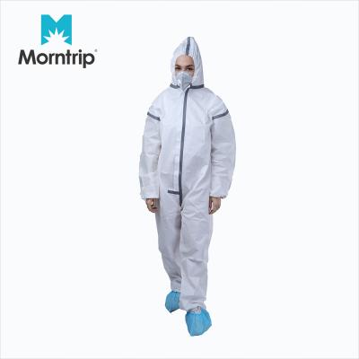 China Microporous Water Proof Body Clean Room Fully Dustproof Anti Static Breathable Chemical Disposable Coverall for sale