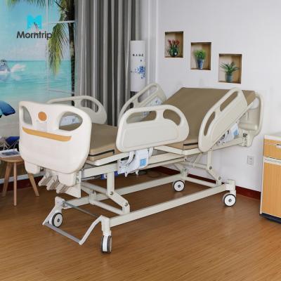 China ABS Anti-Slip Electric Manual Bed 2 Cranks Multifunctional Hospital Patient Bed With Toilet And Wheelchair for sale