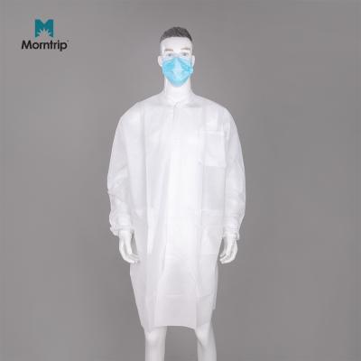 China White Medium Dental Doctor SMS Lab High Quality Nonwoven Disposable Coat 10 Pack Sets Wholesale for sale