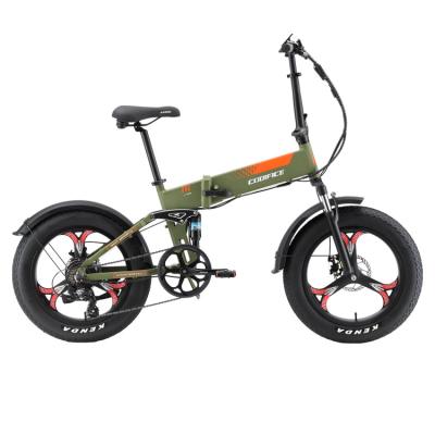 China Europe warehouse 20 inch full suspension electric monster aluminum alloy built-in battery folding fat bike long range and light bike for sale