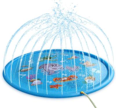 China Water Fun Custom Floating Water Float Fun Sprinkler and Splash Mat Toddlers Outdoor Water Toys Fun Game Boys Girls Kids Sprinkler Splash Pad for sale