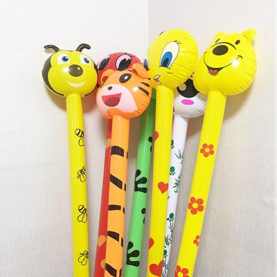 China 2021 Popular Inflatable Toy Inflatable Stick Inflatable Toy Kids Baby Animal Head Long Inflatable Stick for sale