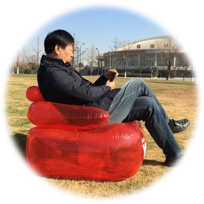 China PVC 2021 Foldable Sofa Amazon Sofa Adult Chair Red Transparent Inflatable Relaxing Foldable Popular Inflatable Bed Chair Air Actions for sale