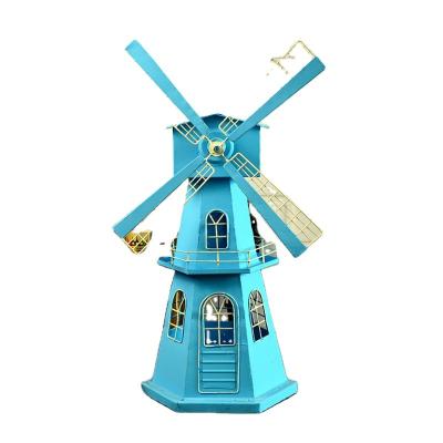 China Retro Antique Imitation Wrought Iron Windmill Model Industrial Style Windmill Model European Props for sale