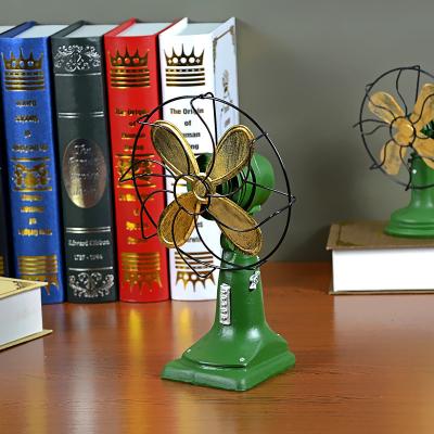 China Artificial Electric Fan Pattern Office Furniture Creative Hot Selling Retro Decoration Props Electric Fan Pattern Ornament for sale