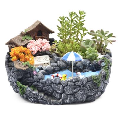 China Mini Cartoon Resin Cheap Indoor Contemporary Popular Garden Flower Pot for sale