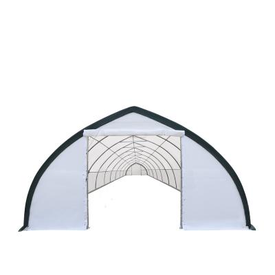 China Durable 30ft x 80ft Peak Ceiling Storage Shelter with 12' Drive Through Doors at Both Ends for sale