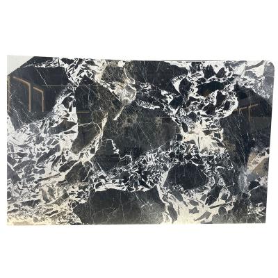 China Bvlgari Black Marble Stone Modern Natural Luxury Big Veins White Slab, Tiles Marble, Marble Wall Panel for sale