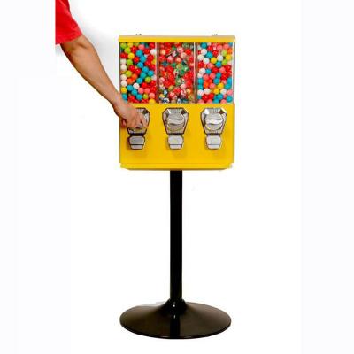 China Customized indoor rubber bouncy ball gumball candy machine vending dispenser with stand bracket for sale