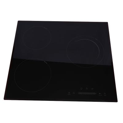 China China Factory Hot Sale 4mm Square Crystal 3 Burners Infrared Cooker Induction Cooktops for sale