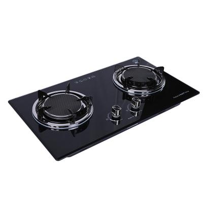 China Hotel Design Modern Black 2 Burner Gas Stove Mix Induction Cooker 2021 New And Built In Gas Cooker Gas Cooktop 2 Burner for sale